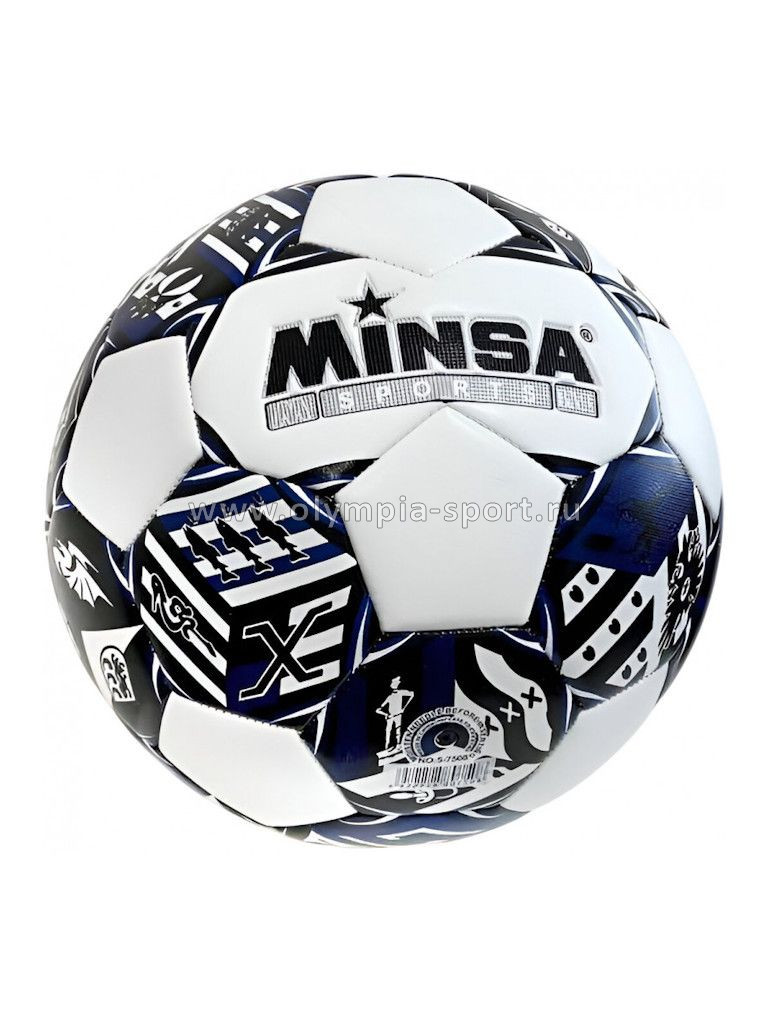 Мяч футбольный Minsa 5-7508 №5 E43219-1 ПУ (синий)