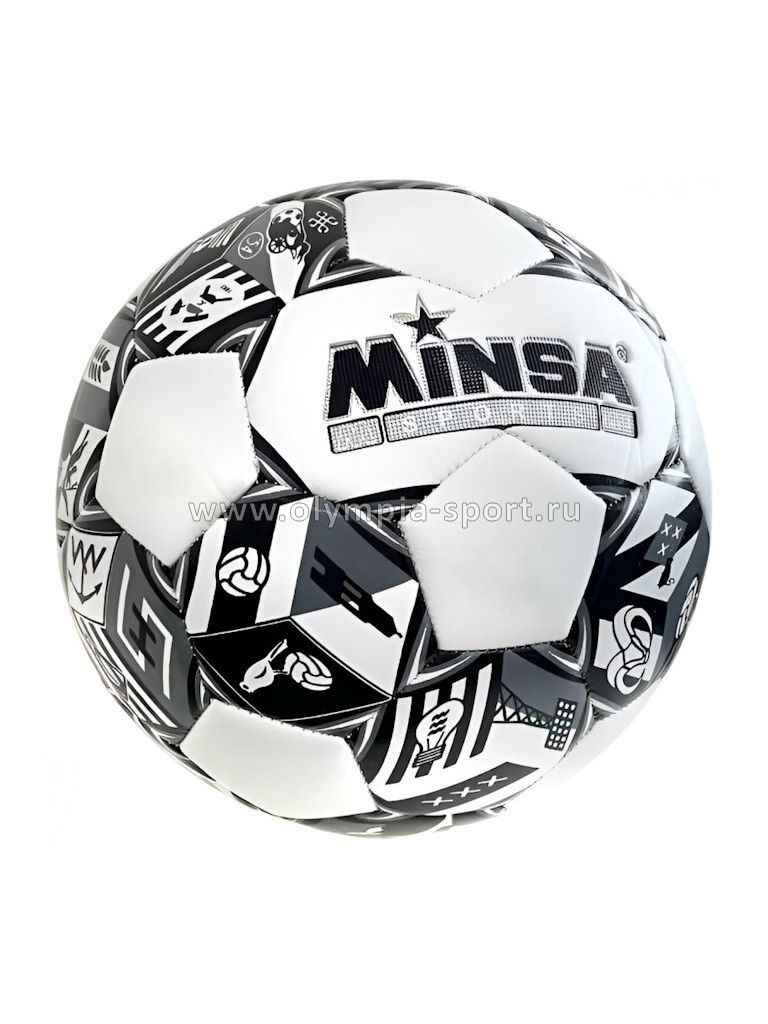 Мяч футбольный Minsa 5-7508 №5 E43219-4 ПУ (черный)