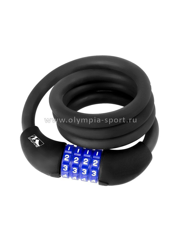 Велозамок 12х1000мм, код, черный