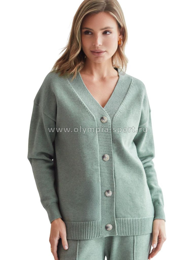 Кардиган женский Vilatte D31.147 светло-оливковый меланж